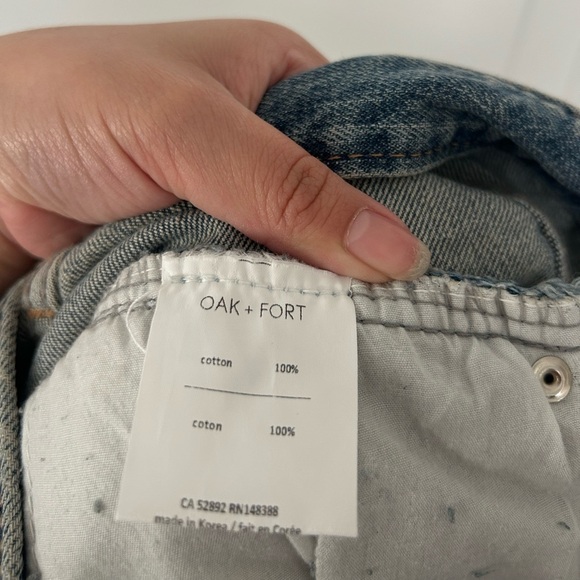 Oak & Fort Medium 90s Acid Wash Distressed High Rise Straight Jeans size small - Picture 10 of 11